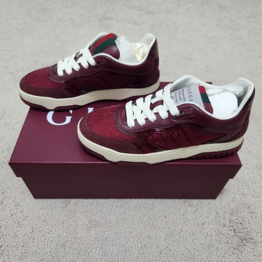 Gucci Re-Web sneaker in Rosso Ancora red GG canvas size 38 women - Picture 4 of 13